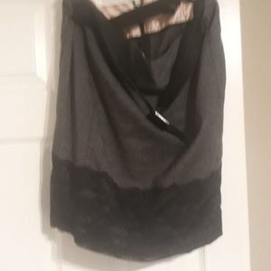Grey pencil skirt with belt.